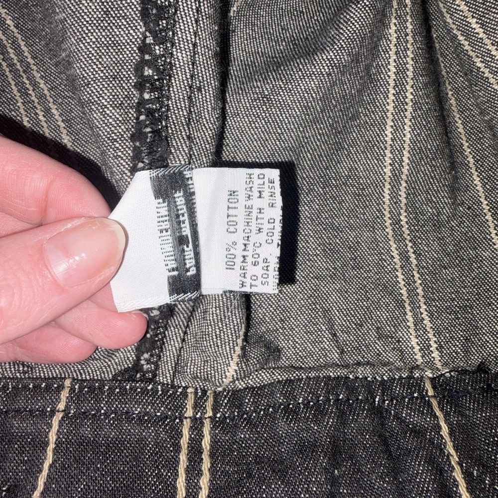 Vintage Y2K Jag Jacket Womens Black Striped Denim Star Embroidered Cropped - Picture 10 of 14